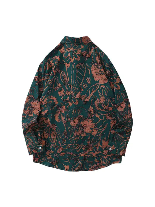 Edelux – Vintage light and shadow print long-sleeved shirt Edelux