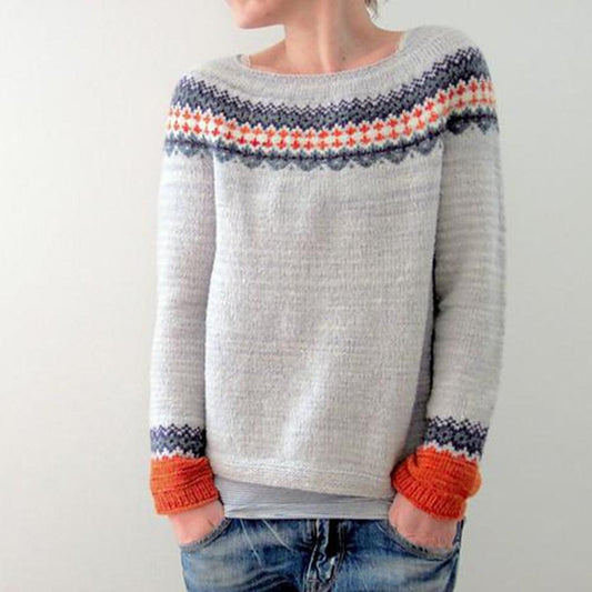 Cozy Chic - Elegant boat neck sweater for fall and winter warmth