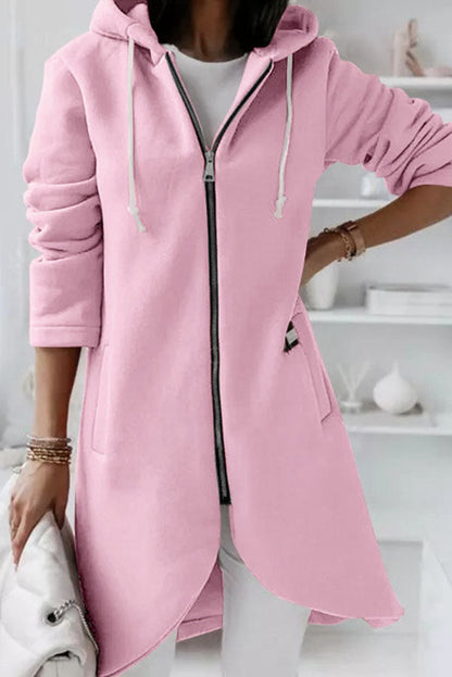 Chic Breeze - Stylish zip-up hooded coat for cool days