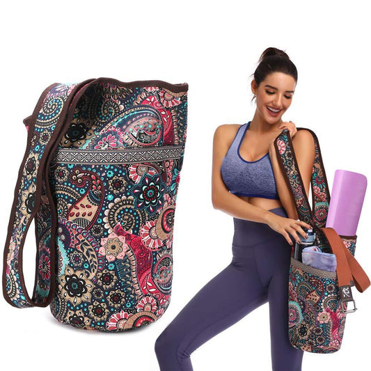 Bohème Bag – Canvas Yoga Backpack with Large Zipped Pocket