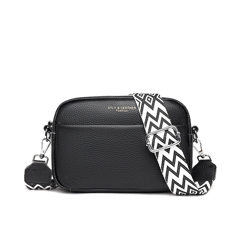 ChicElegance - Unique Design Crossbody Bag with Wide Strap