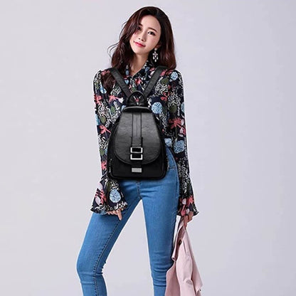 Elegant Leather Backpack for Women - LuxeVoyage Collection