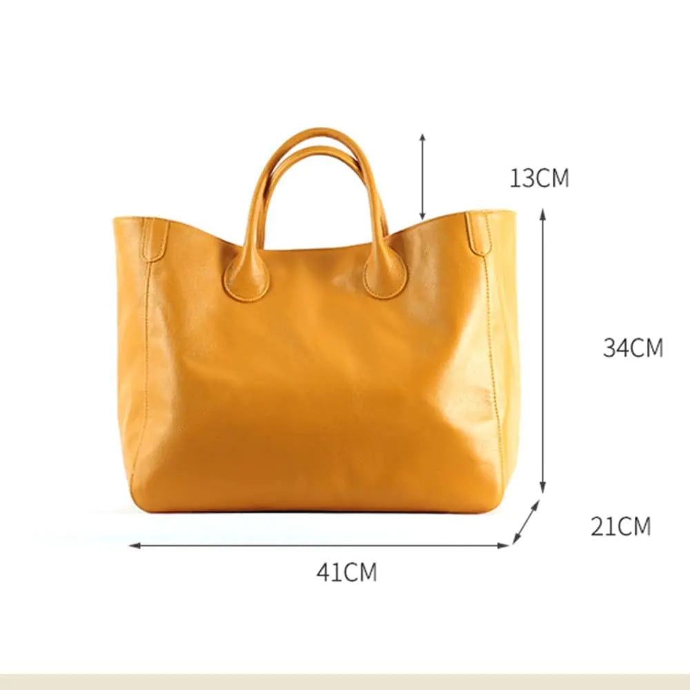 EleganceTote – Oversized Genuine Leather Handbag for Modern Women