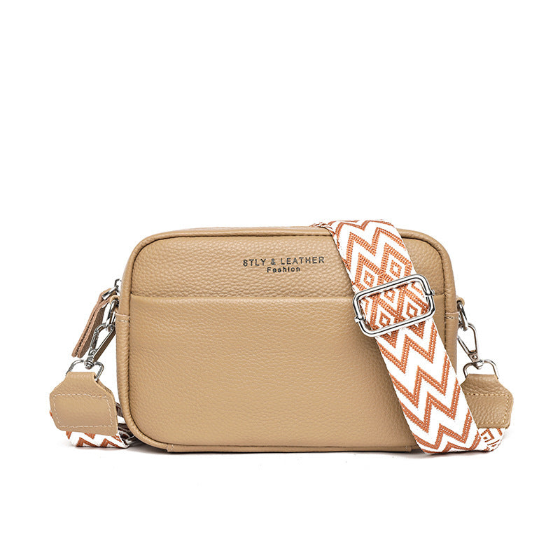 ChicElegance - Unique Design Crossbody Bag with Wide Strap