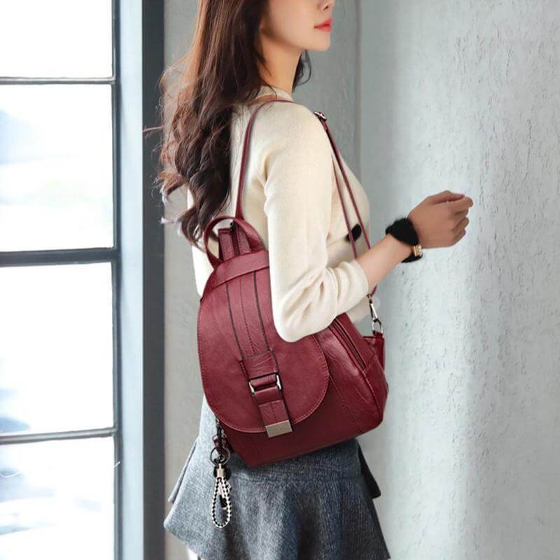 Elegant Leather Backpack for Women - LuxeVoyage Collection