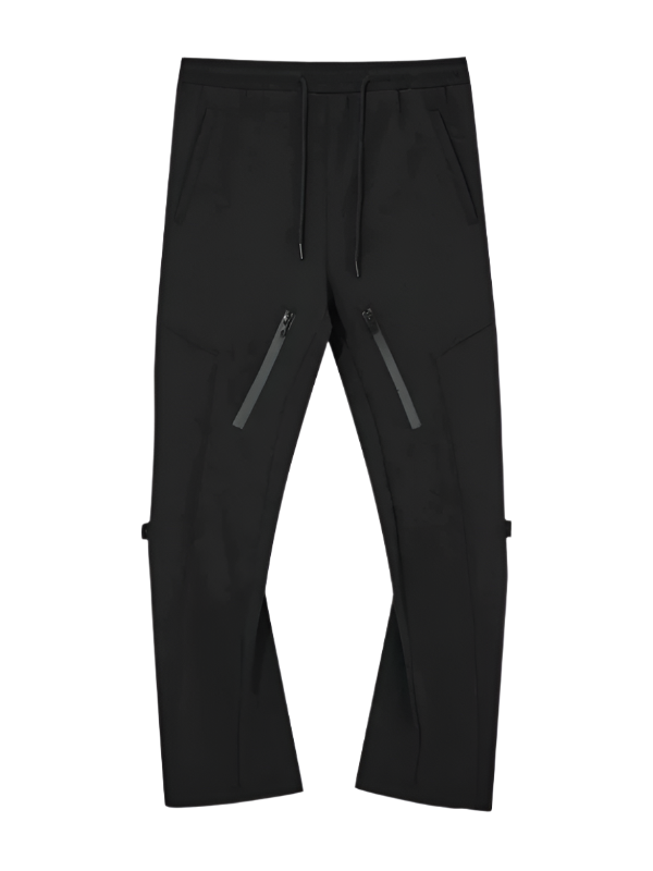 Edelux – Zip-up drawstring pants with modern fit