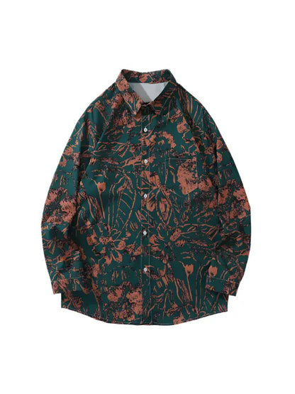 Edelux – Vintage light and shadow print long-sleeved shirt Edelux