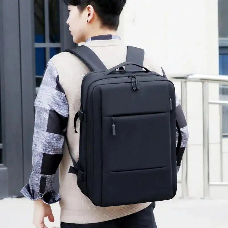 Expandable Business Backpack for Men with USB Port and Large Capacity | Waterproof and Multifunctional