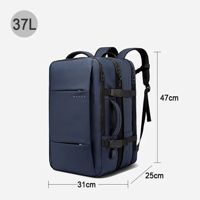 Bange Pro Travel Backpack – Large Waterproof Bag with USB Port, Expandable, 17.3-Inch Capacity, Business Backpack for Men