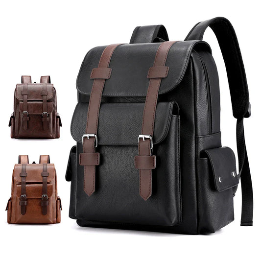 Elegant Unisex PU Leather Backpack – Spacious Model for Laptop