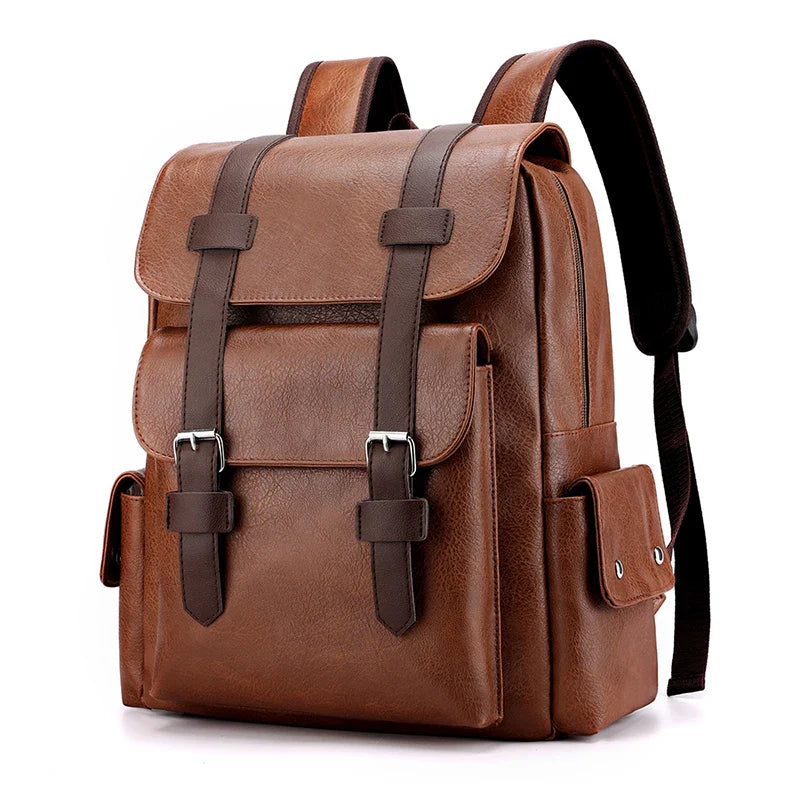 Elegant Unisex PU Leather Backpack – Spacious Model for Laptop