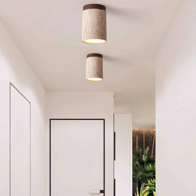 StoneAura - Recessed Travertine Chandelier | Effortless Luxury Light