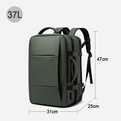 Bange Pro Travel Backpack – Large Waterproof Bag with USB Port, Expandable, 17.3-Inch Capacity, Business Backpack for Men