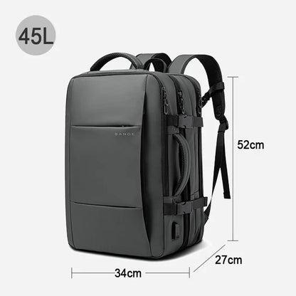 Bange Pro Travel Backpack – Large Waterproof Bag with USB Port, Expandable, 17.3-Inch Capacity, Business Backpack for Men