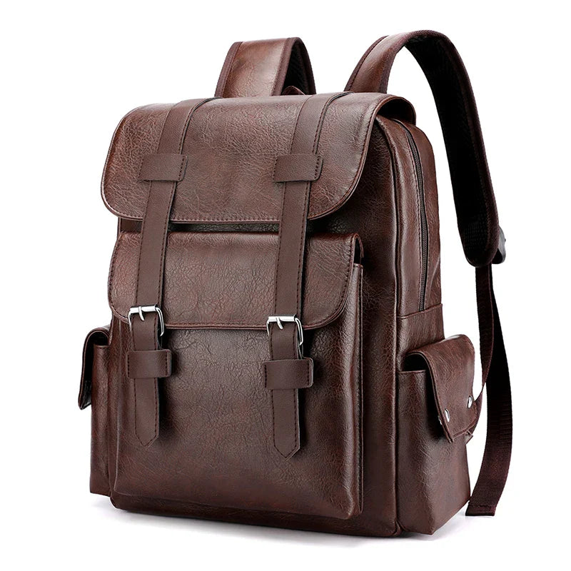 Elegant Unisex PU Leather Backpack – Spacious Model for Laptop