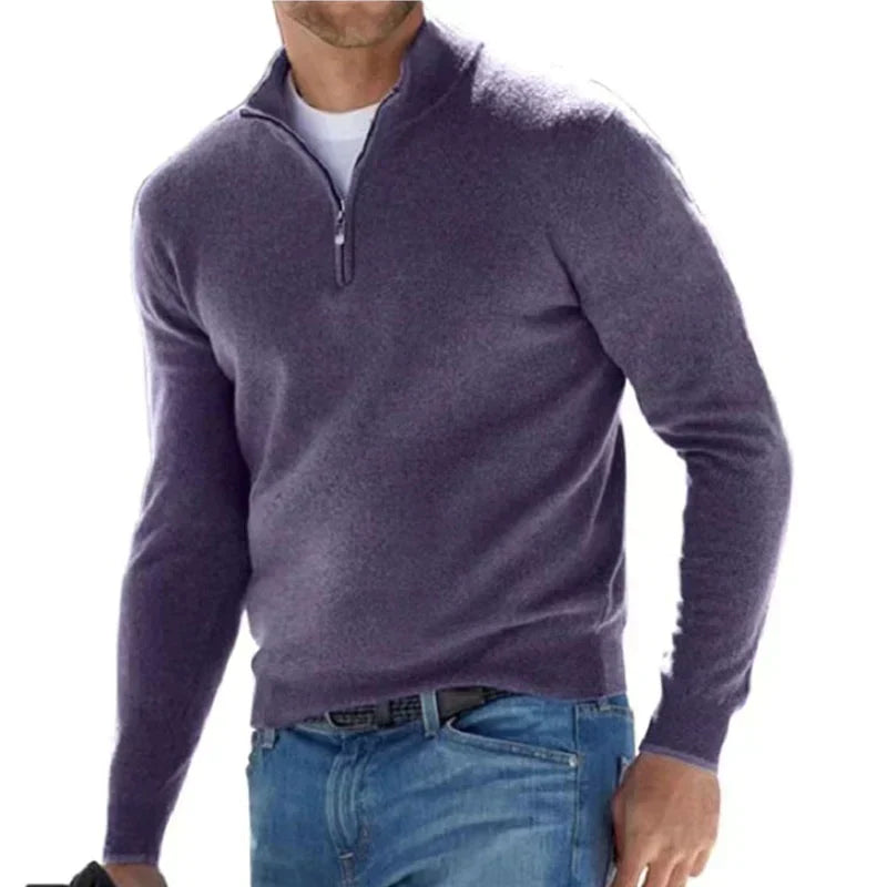 Luxe Knit - Italian design men's zipper sweater for stylish comfort