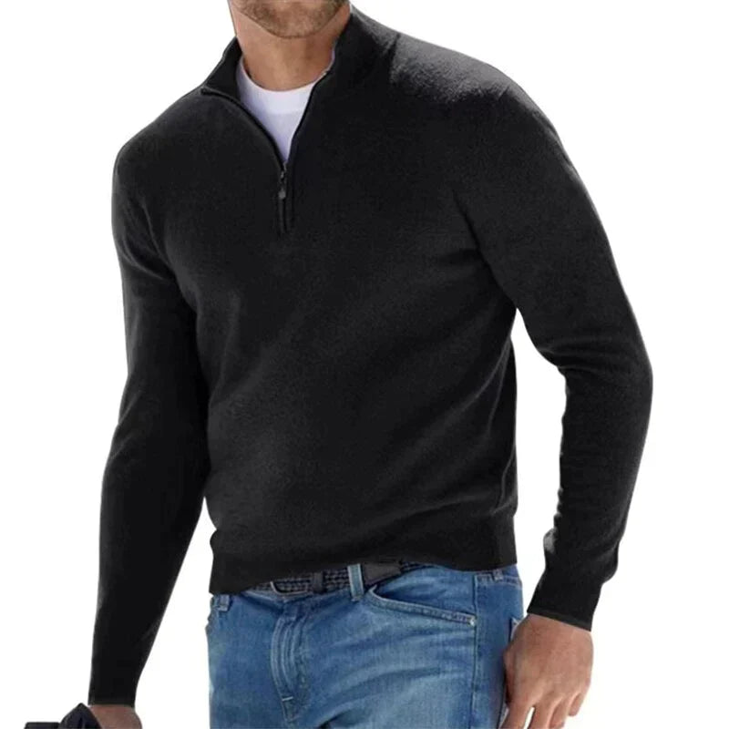 Luxe Knit - Italian design men's zipper sweater for stylish comfort