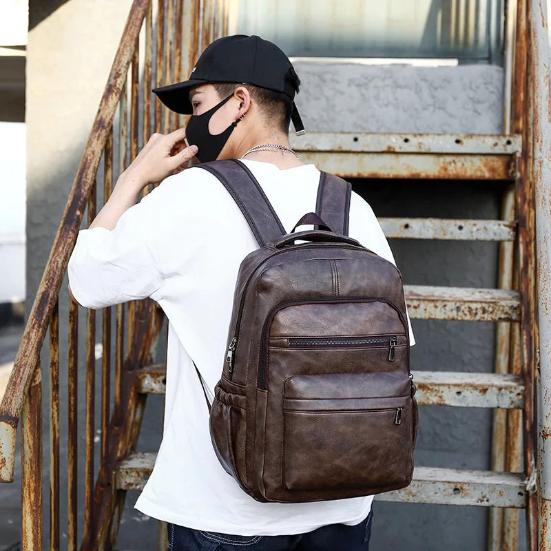 ChargeLux - Stylish PU Leather Backpack with USB Port