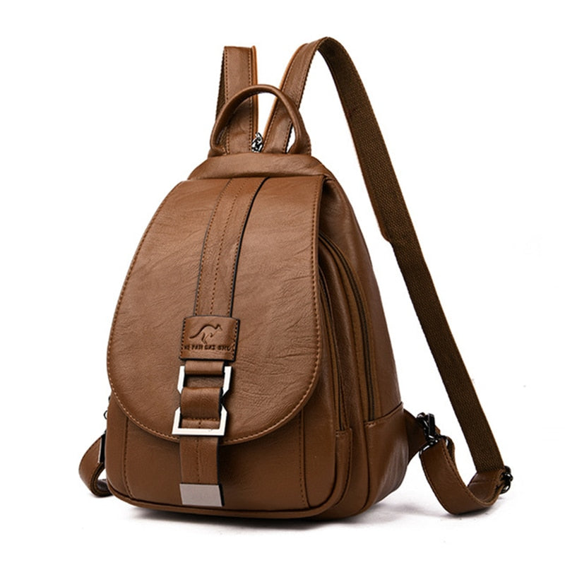 Elegant Leather Backpack for Women - LuxeVoyage Collection