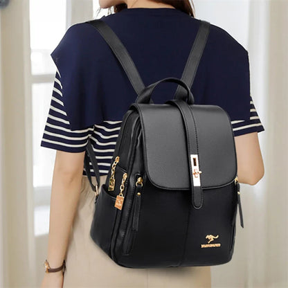 Vintage Elegance Women's Leather Backpack