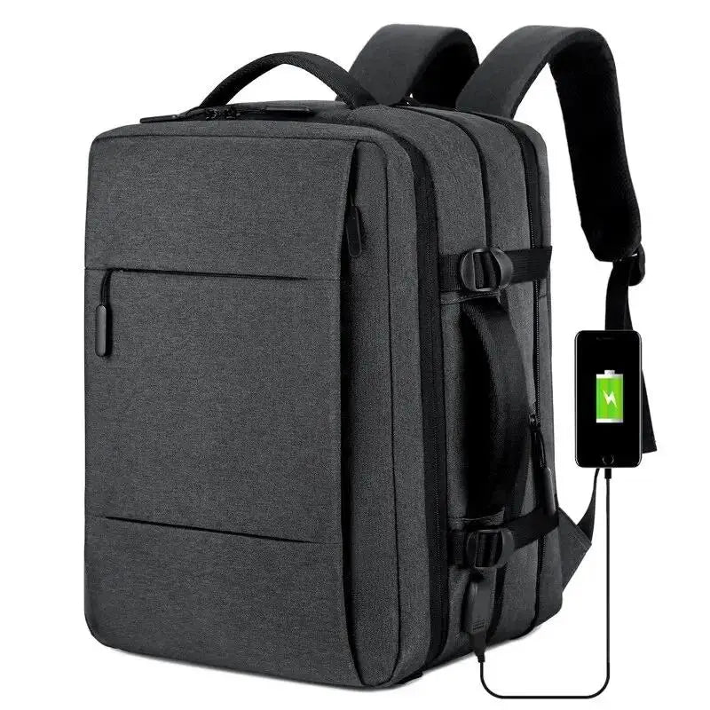 Expandable Business Backpack for Men with USB Port and Large Capacity | Waterproof and Multifunctional