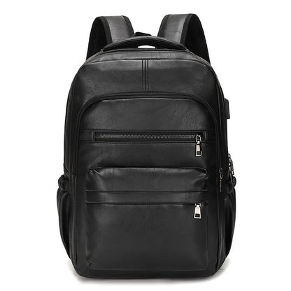 ChargeLux - Stylish PU Leather Backpack with USB Port