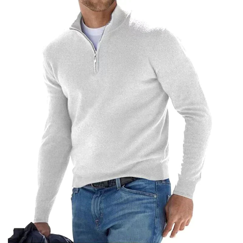 Luxe Knit - Italian design men's zipper sweater for stylish comfort