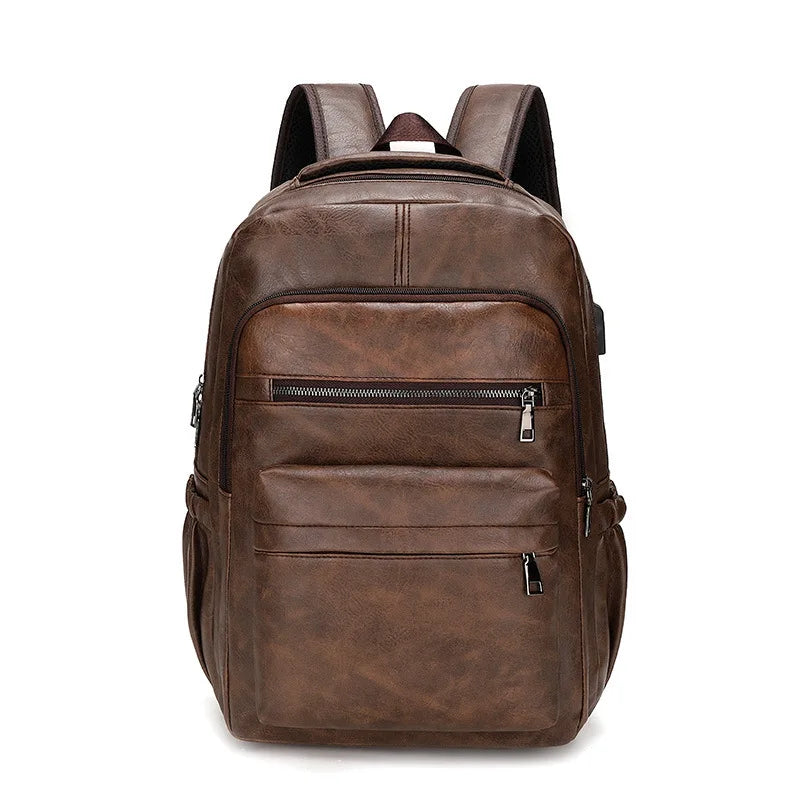 ChargeLux - Stylish PU Leather Backpack with USB Port