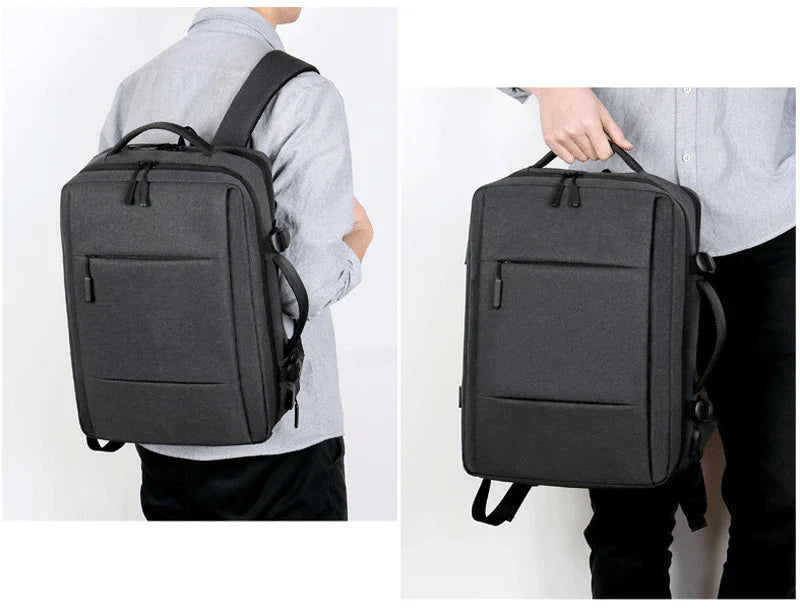 Expandable Business Backpack for Men with USB Port and Large Capacity | Waterproof and Multifunctional