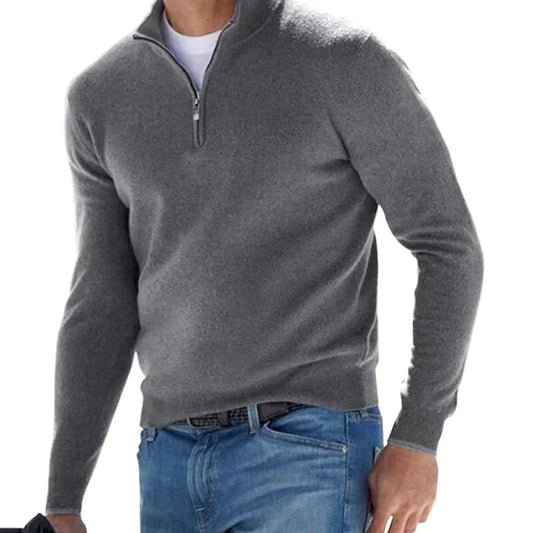 Luxe Knit - Italian design men's zipper sweater for stylish comfort