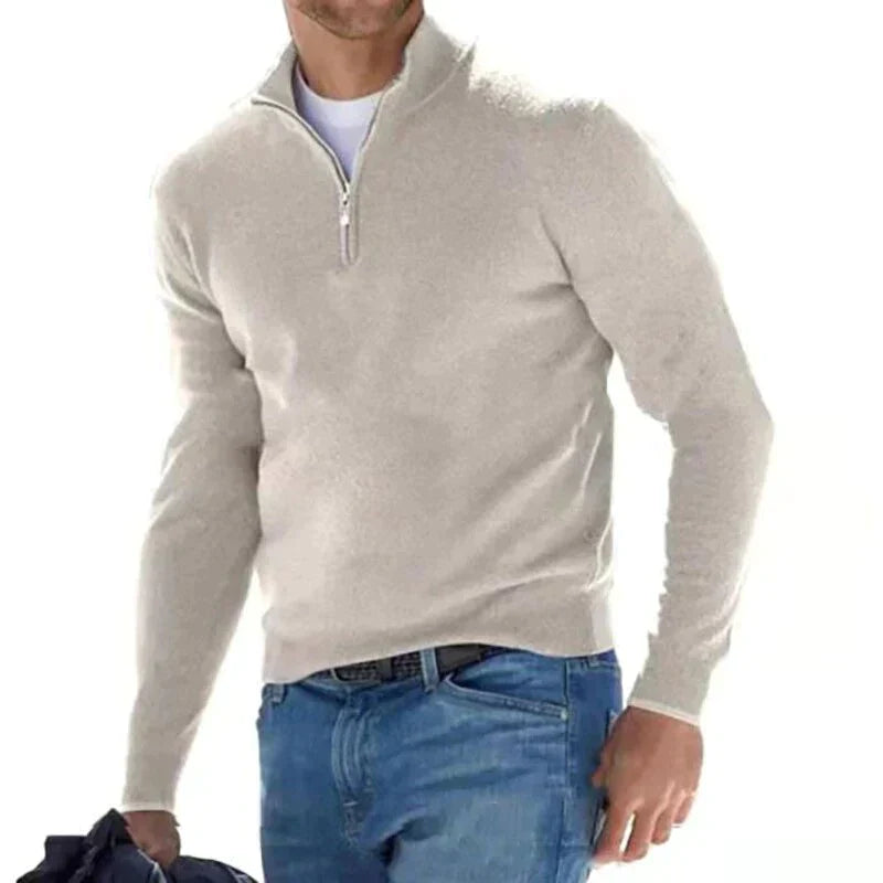 Luxe Knit - Italian design men's zipper sweater for stylish comfort