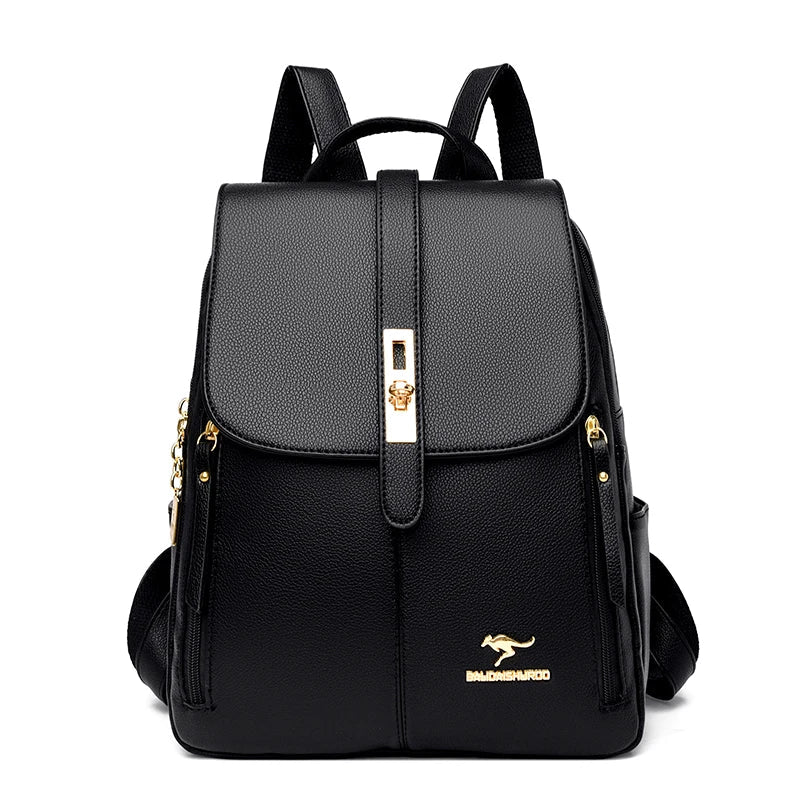 Vintage Elegance Women's Leather Backpack