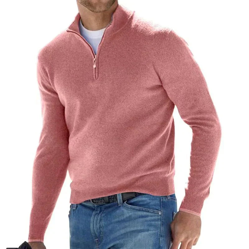 Luxe Knit - Italian design men's zipper sweater for stylish comfort