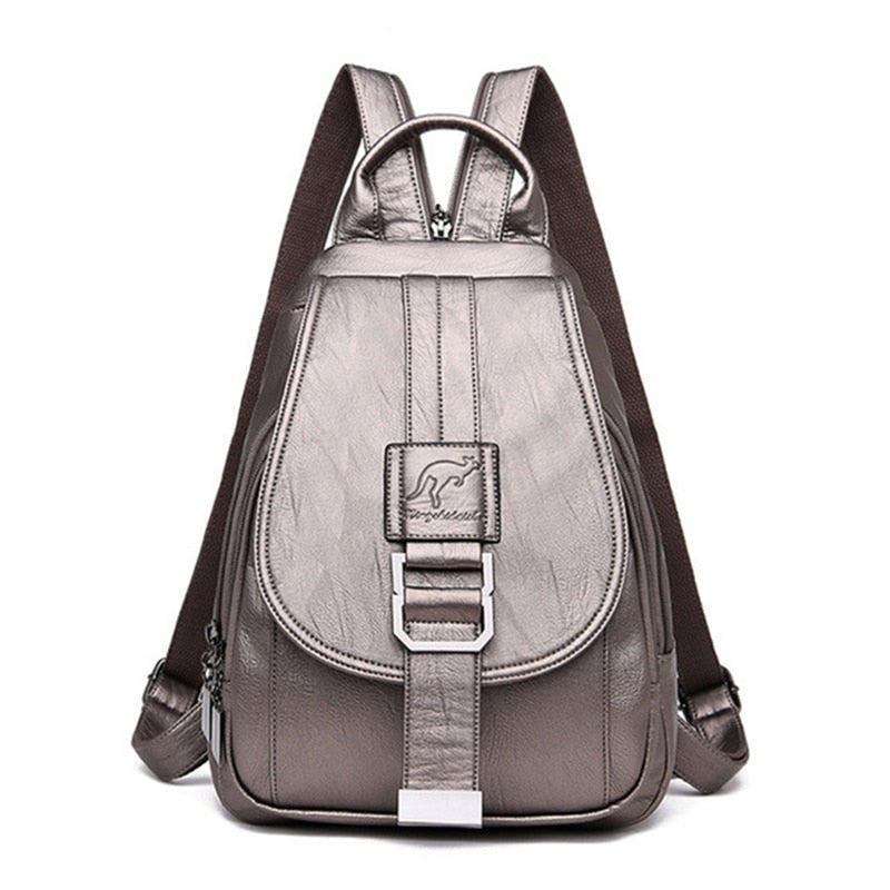 Elegant Leather Backpack for Women - LuxeVoyage Collection