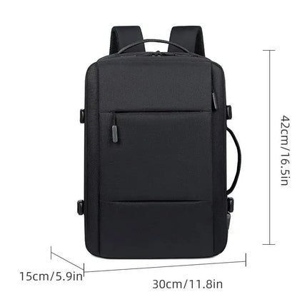 Expandable Business Backpack for Men with USB Port and Large Capacity | Waterproof and Multifunctional