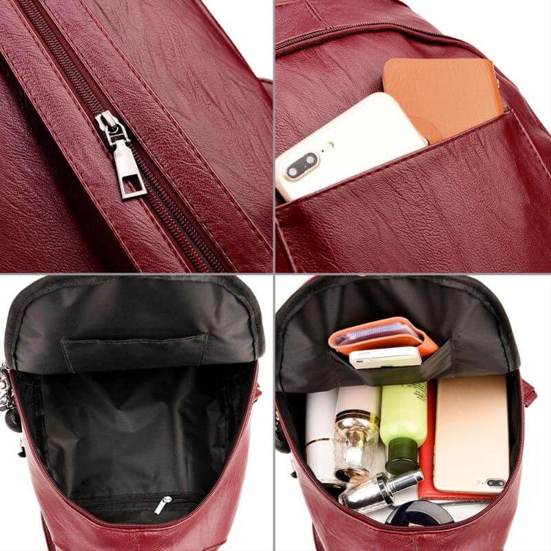 Elegant Leather Backpack for Women - LuxeVoyage Collection