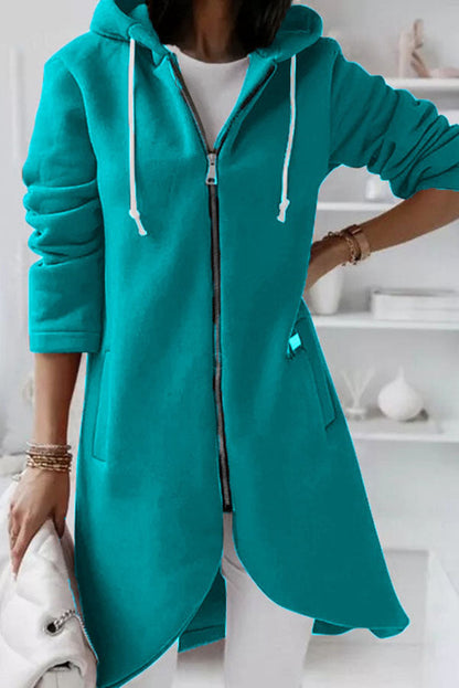 Chic Breeze - Stylish zip-up hooded coat for cool days