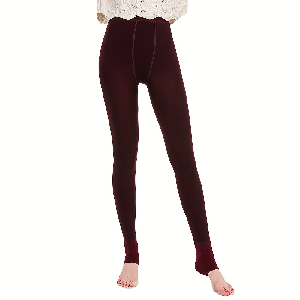 ThermaFit - Women's black thermal fleece leggings for winter warmth