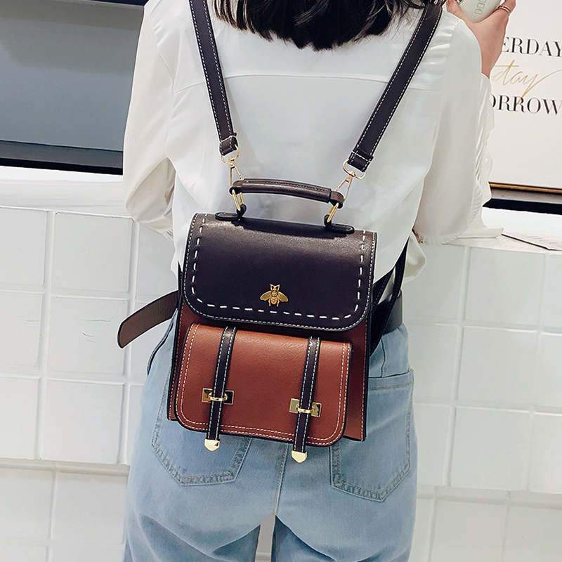 BeeCharm - Vintage Vegan Leather Backpack