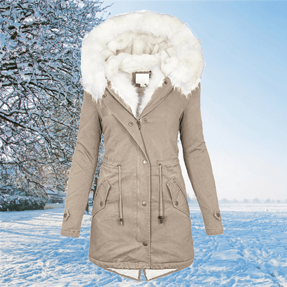 ChicAura - Elegant winter coat for women with luxurious fur lining