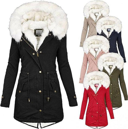 ChicAura - Elegant winter coat for women with luxurious fur lining